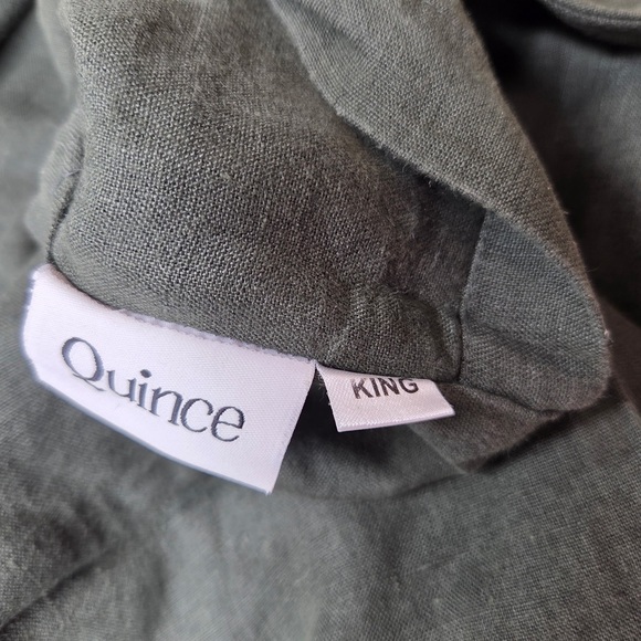 NWOT QUINCE European Linen Duvet Cover Set King/Cal King Pine 1648 - Picture 10 of 12